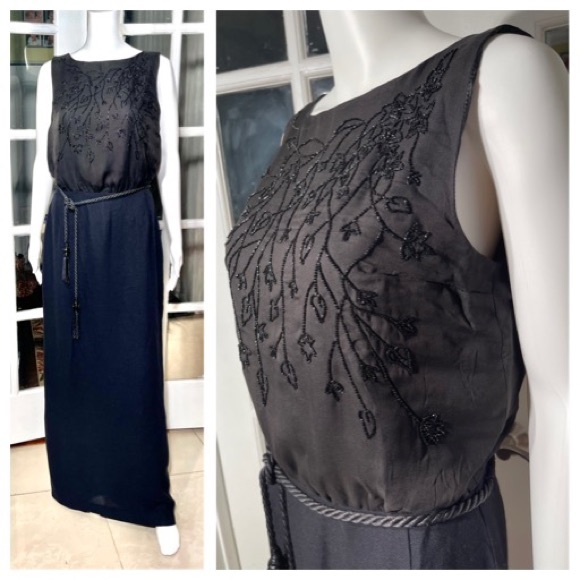 Max Mara silk maxi dress with belt